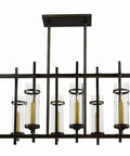 Midtown Gold Bronze Led Pendant Light With Eight Clear Glass Shades Featuring Smooth Dimming Bulbs A Total Game Changer For Open Concept Living Spaces Or Kitchen Islands Boasting Heavy Duty Build And Killer Warm Glow. Metal frame with glass shades.