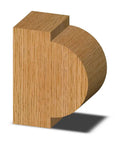Pro Grade Heavy Duty Half Round Router Bit 3/4 Inch Radius With 1-7/8 Inch Cutting Length, wood edge example