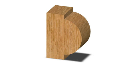 Pro Grade Heavy Duty Half Round Router Bit 3/4 Inch Radius With 1-7/8 Inch Cutting Length, wood edge example