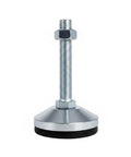 Adjustable Leveling Foot For Furniture To Stop Wobble On Irregular Floors, Carbon Steel Leg, Black Finish, Built-In D40 Rubber Pad