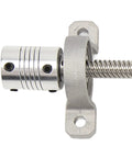 Beefed Up Linear Motion Kit with guide rod shafts, T8x8 lead screw, SC8UU bearing blocks, shaft supports, flexible couplings, and nut.