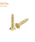 Brass Wood Screws 100 Pack M1.6 x 8mm Slotted Flat Head Self Tapping Countersunk For Woodworking And Furniture Projects DIY Home Improvement