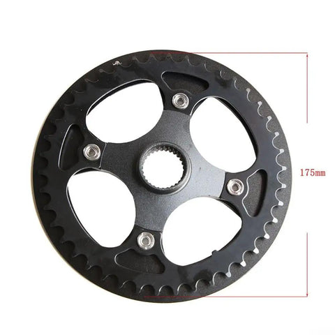 Heavy Duty 42 Tooth Steel Chainring Fits 104 Bcd Cranks For E-Bike Motor Upgrades Like Bafang M200 M215 M300 And M315 With Smooth Shifting Power Gears., black 42T steel chainring, 175mm diameter, for 104 BCD e-bike cranks