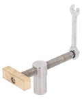 Heavy Duty Desktop Clip Bench Dog Clamp With 19mm Quick Clamp Stainless Steel Brass Stop Built To Last Fast Fixed Clamping For Milling Cutting And Grinding Projects Tough As Nails CNC Machined DIY Woodworking Tool featuring stainless steel body and brass stop.