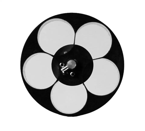 Top view of CA-44 Revolver Speedloader For Charter Arms.44 Special Black, instant cartridge loading with twist knob visible
