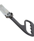 Manual Hand Pull Sheet Cutter For Metal And Plastic No Power Needed Portable Labor Saving Cutter shown from front angle, black handle, cutting blade.