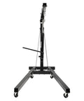 Heavy Duty 2 Ton Engine Hoist And Folding Hydraulic Shop Rig, 4400 Lbs Carbon Steel Lift viewed from the front with adjustable boom.