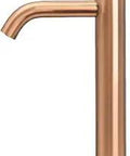 Copper Single Hole Vessel Sink Faucet With Tall Lavatory Body in brass, side view of commercial mixer tap with ceramic cartridge.
