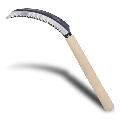 Hand Hoe Sickle For Weeding And Cultivation, Japanese Style Garden Tool, 13.7 Inch Total Length, 6.1 Inch Blade, Wicked Sharp Edge