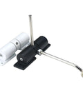 Black and white aluminum door closer with wheels adjustable automatic door closure for home use, side angle view