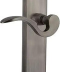 New York Plate Passage Manor Door Lever In Antique Pewter Finish, Pre Mounted Set For Interior Doors With Privacy And Double Dummy Options