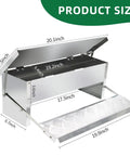 Automatic Treadle Chicken Feeder For Smart Backyard Flocks 11 Pound Capacity dimensions with lid open and step plate visible.