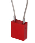 Cable Padlock Lockout Tagout Kit, 85mm Steel Padlock With 2 Keys, Aluminum Alloy Lock Body, shown with cables attached