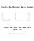 Beefy Heavy Duty L Shaped Corner Brackets Set Of 10 With Screws For Bed Frames Tables And Chairs Rust Resistant Stainless Steel To Stop Wobble And Keep Joints Solid diagram