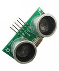 Front view of a US-100 ultrasonic sensor module with temperature compensation, part of 4 Pack US-100 Ultrasonic Sensor Modules With Temperature Compensation DC 2.4V-5V Low Power Consumption Wide Distance Range Great For Makers And Arduino Projects.