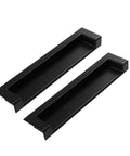 Set of two Black Recessed Handles For Kitchen Cabinets featuring sleek solid zinc alloy and seamless edges.