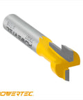 Heavy Duty T Track Router Bit With Tungsten Carbide Tip And One Quarter Inch Shank showcasing a precise cutting edge and durable design.