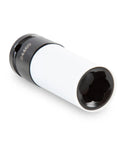 1/2 Inch Drive 17mm Flower Lug Nut Socket For Mercedes Wheel Nuts, Pro Grade Impact Ready And Protective Non-Marring Metric Lug Nut Tool With Convex Design For Easy, Safe Wheel Maintenance, white and black design