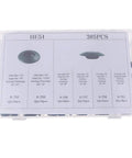 305 Piece Rubber Flush Hole Plug Kit For Auto Body And Sheet Metal Repair Black Blanking Plugs in labeled case