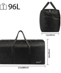 Roomy 96L Duffle Bag For Men And Women Foldable Waterproof Travel Gear Rugged Honeycomb Nylon Build Lightweight And Durable Black