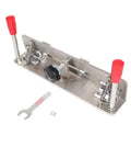 Pro Grade Knife Sharpening Jig For Belt Grinders And Sander, stainless steel with dual arm grips, includes wrench tool