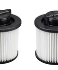 Two Pack DXVC4001 HEPA Filter for Dewalt Wet Dry Shop Vacs Compatible With DXV04T DXV05P DXV05S DXV08S DXV06G shown side by side