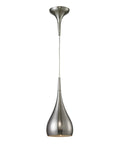 Mini Pendant Light In Satin Nickel Finish With Satin Nickel Glass For Modern Contemporary Living Spaces, 1 Light Ceiling Fixture