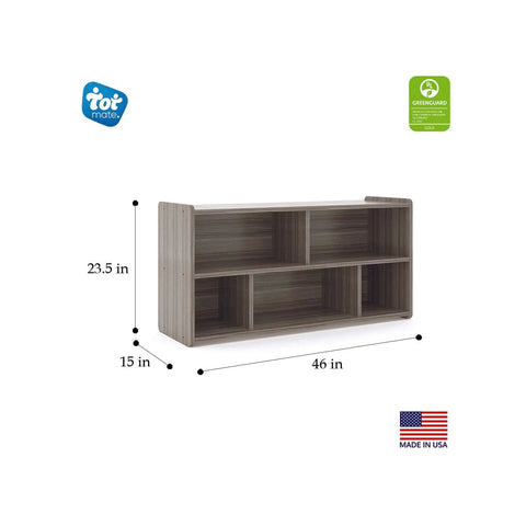 Hella Spacious 5 Compartment Toddler Storage Cubby Shelf, Built Different Wood Book And Toy Organizer Game Changer For Kids Playroom, Nursery, Daycare, And Classroom Shelving Unit