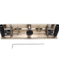 Heavy Duty Stainless Steel Knife Grinding Workbench And Adjustable Sharpener Jig showing adjustable jaw clamps and setup tools.