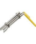Durable Silver Hydraulic Cylinder Rod Cup Sealing Installation Tool For Quick Mechanic Repair On Heavy Machinery And Lifts Without Damage, yellow handle