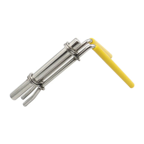 Durable Silver Hydraulic Cylinder Rod Cup Sealing Installation Tool For Quick Mechanic Repair On Heavy Machinery And Lifts Without Damage, yellow handle