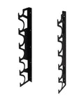 Straight Up Solid Metal Wall Mount Vinyl Holder Rack Stores Six Rolls With Adjustable Brackets, showing side view of two black metal brackets.