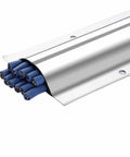 39 Inch Floor Cable Raceway Cover Made From Stainless Steel Keeps Cords Hidden And Floor Safe In Office Or Home No Trip Hazard Cord Management Kit Drop Over Trak Ramp For Electrical Wiring 20 Pack showing blue cables inside stainless steel cover