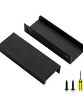 6 Pack Finger Edge Pulls For Cabinets 80mm Length Matte Black Concealed Cabinet Handles with screws and screwdriver.