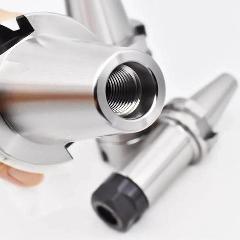 Close-up of Heavy Duty Cnc Collet Chuck Tool Holder Bt30 Bt40 showing threaded interior for secure collet attachment.