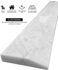 Carrara White Marble Threshold Tile With High Bevel For Hollywood Doorway Dope Look 4x36 Inch Polished Saddle Floor Transition Tile Grey Vein Marble Finish Premium Home Upgrade displayed with high bevel edge and polished surface.