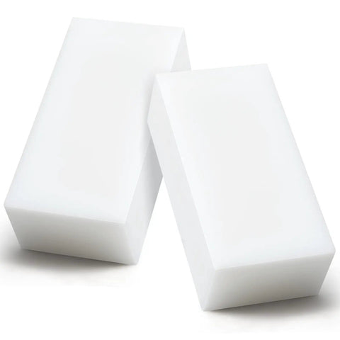 Two HDPE Plastic Blocks 6.2 In By 3.1 In By 2 In Solid Polyethylene For Machining Prototyping DIY Projects Home Improvement Engineering White