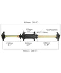 Diagram showing dimensions of 32 Inch 810mm Rear Axle Kit With 4 Stud Wheel Hub Carrier for DIY GY6 ATV UTV Go Kart Buggy.