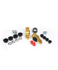 Front And Rear Suspension Bushing Kit For 2004 To 2018 Volkswagen Audi Smooth Out Your Daily Drive And Crush Bump Steer With Heavy Duty Powder Coated Bushings That Tighten Up Handling And Keep Things Solid Under Pressure includes black and red bushings, zinc rods, and gold components.