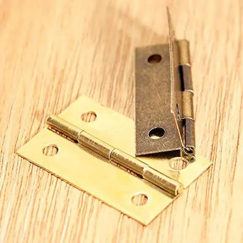 4 Pcs 34x22mm Decorative Furniture Hinges Set For Cabinets And Cupboards With Screws Antique Style Door Hinges On Wood