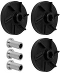 Three Pack 3587 Standard Magnetic Impeller And 3220 Bearing Sleeve Combo Kit For Crathco Beverage Dispensers displayed front view.