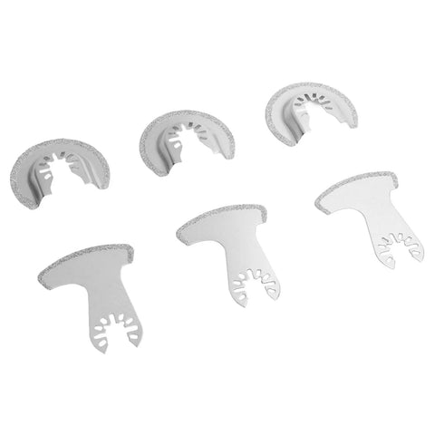Carbide Oscillating Saw Blades Set, 6 Piece Segment Blades For Concrete, Grout, Tile, Masonry And Soft Stone Cutting And Grinding
