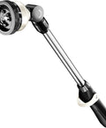 Heavy Duty Metal Garden Hose Wand With 16 Inch Sprayer, 9 Watering Patterns, 180 Degree Swivel Head, Ergonomic One Touch Valve