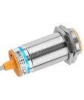 Inductive Proximity Sensor With 10mm Detection Range DC NPN 3 Wire NO Switch, metal body, ideal for automation systems.