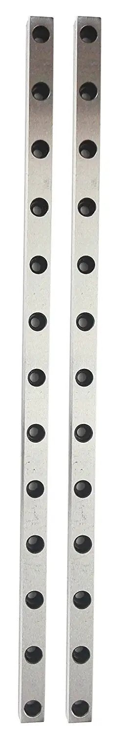 Two 150mm Linear Guide Rails With Two MGW12H Blocks Kit for 3D Printers and CNC Machines, High Precision Linear Motion System, Widened Rails Longer Blocks, 5.85 Inch Rails, 0.936 Inch Wide, Includes M4 Fasteners. Two silver 150mm aluminum linear guide rails with mounting holes