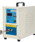 Rock Solid Heavy Duty High Frequency Induction Heater For Metal Heat Treatment And Blacksmithing Projects With Rapid Adjustable Heating Speed and Reliable Water Temp Protection For Smooth Operation, shown from the side.