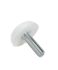 Total Game Changer Wobble Killer Set Of 16 White M6 Screw Furniture Levelers showing a white plastic pad with metal screw.