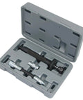 Heavy-Duty Grease Fitting Cleaner For Hardened Clogs With Impact Tool, steel drive cylinder, and piston displayed in open case