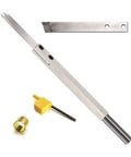 Beefy Ten Inch Parting Woodturning Lathe Tool Carbide Tipped Grooving Blade With Two Carbide Inserts And Copper Hoop Tungsten Carbide