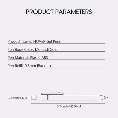 Go To Gel Pens Set Five Premium Retractable Gel Pens With Quick Dry Ink Fine Point Smooth Black Ink product parameters diagram
